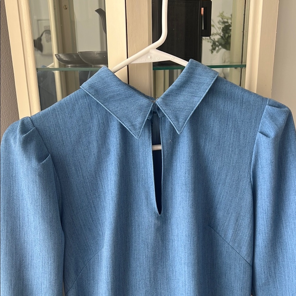 Shoshanna Blue Dress with Collar - Picture 2 of 4